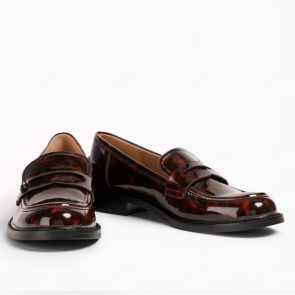 Sam Edelman Colin Preppy Penny Loafers Womens Sz 8.5 Tortoiseshell-Print Career - Picture 9 of 12